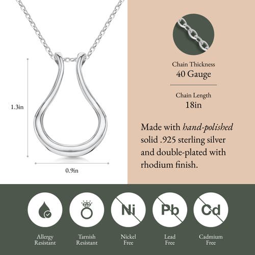 Emily C Drop Ring Holder Necklace, Sterling Silver Wedding Ring Keeper, Necklace Jewelry, Gender Inc In Silver