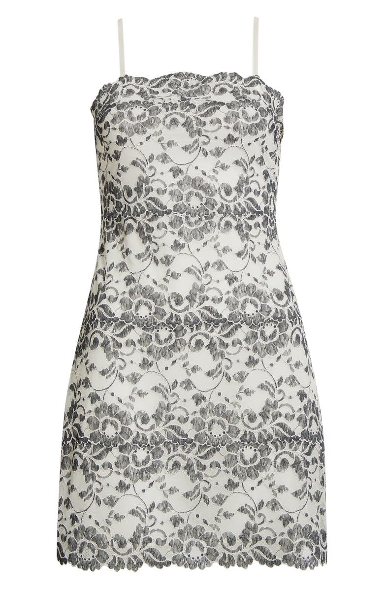 Natori Peony Lace Chemise, Main, color, Warm White/ Black