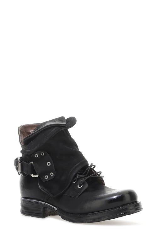 As98 A.s.98 Simon Ii Moto Bootie In Black