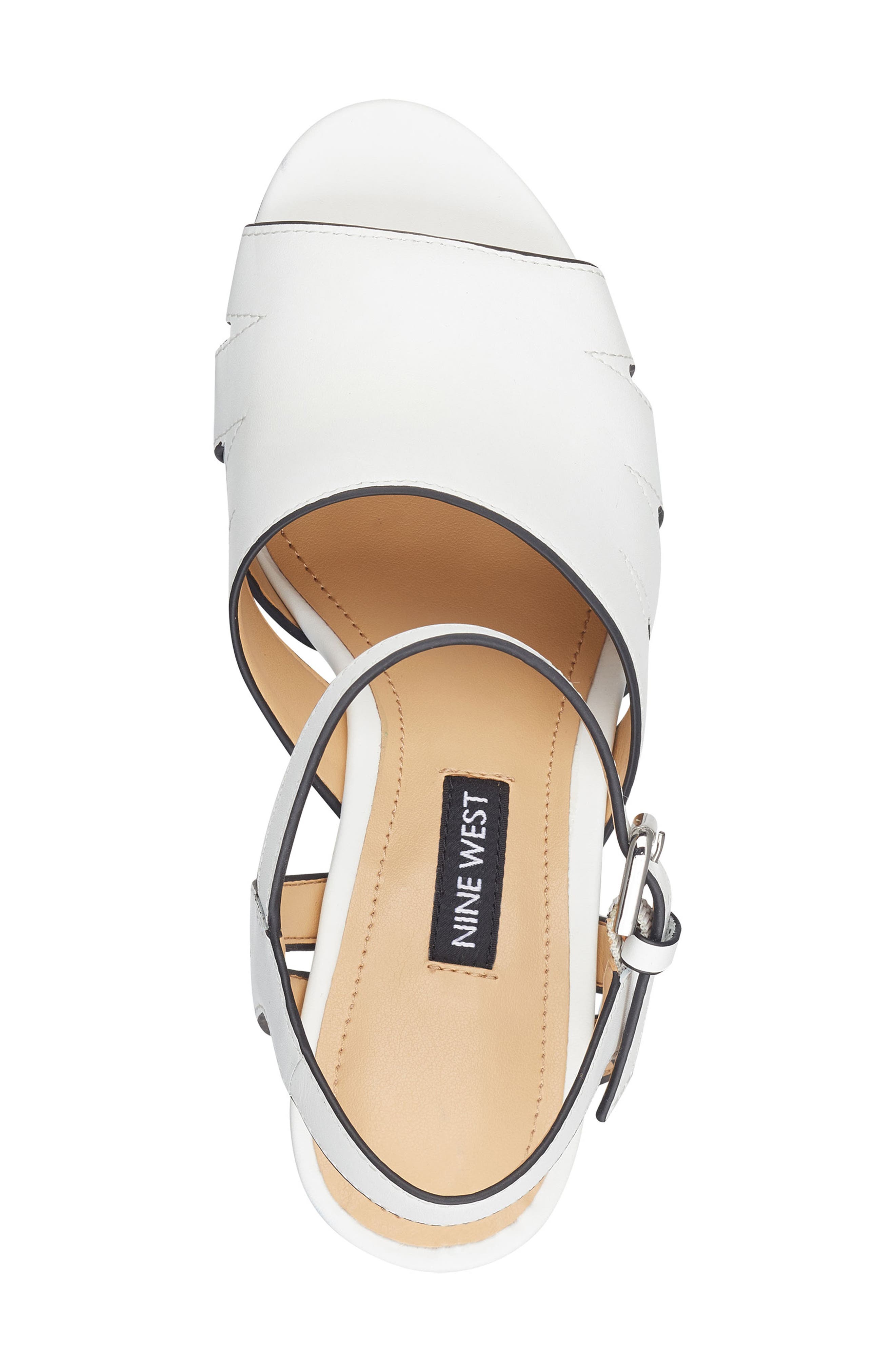 Delilah Cutout Sandal, Alternate, color, WHITE LEATHER