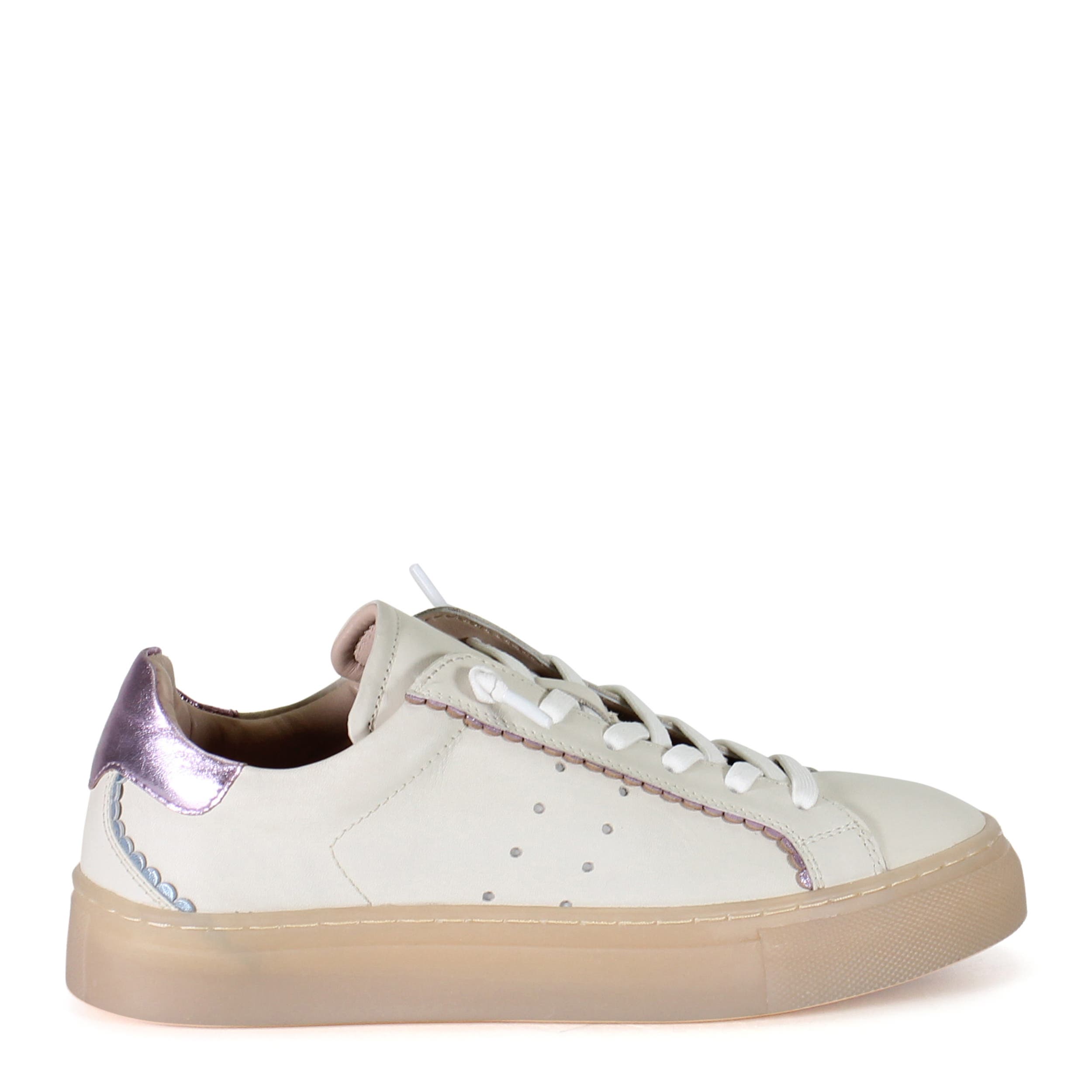 Diba True SHORE FRONT Leather Sneaker, Alternate, color, Off White/Lilac