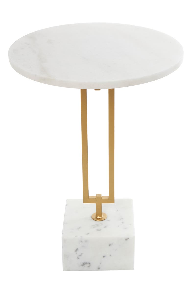 VIVIAN LUNE HOME Marble Accent Table, Main, color, 