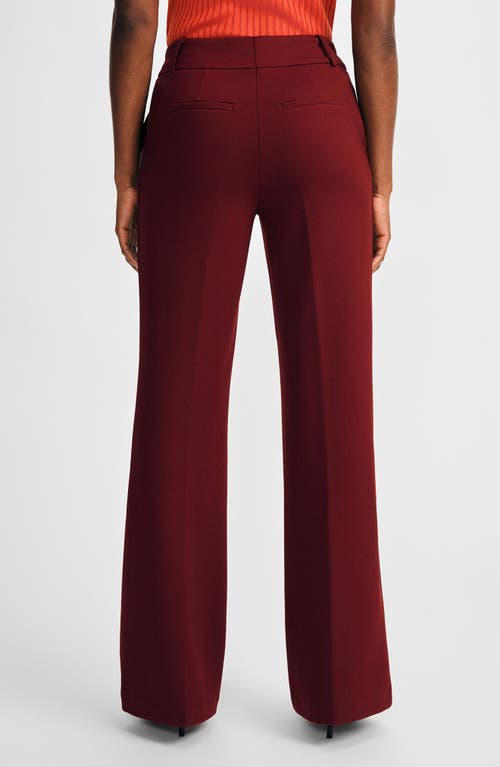 Isaac Mizrahi New York High Waist Flare Pants In Maroon