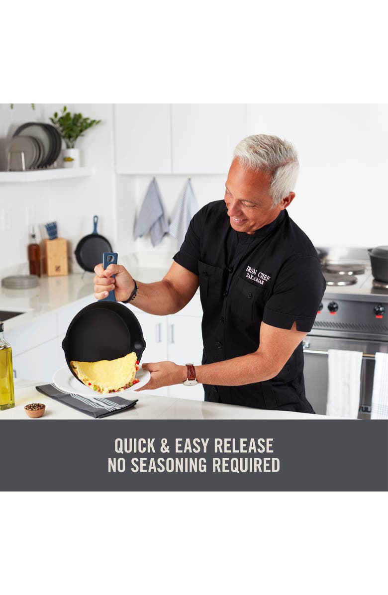 Dash Enamel 12-Inch Cast Iron Skillet, Alternate, color, Blue