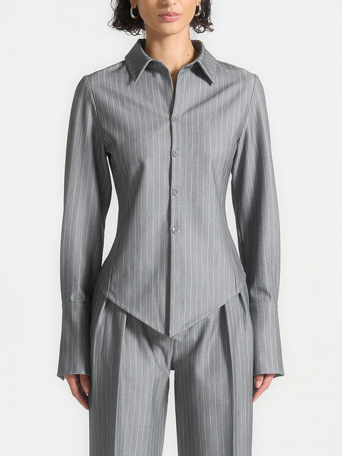 Sonia Pinstripe Angled Shirt