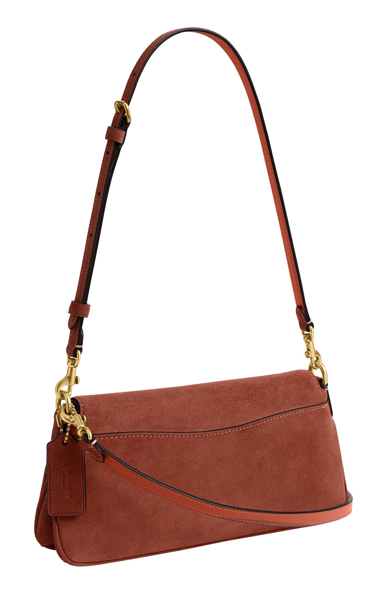 COACH Jet Suede Shoulder Bag, Alternate, color, Clay
