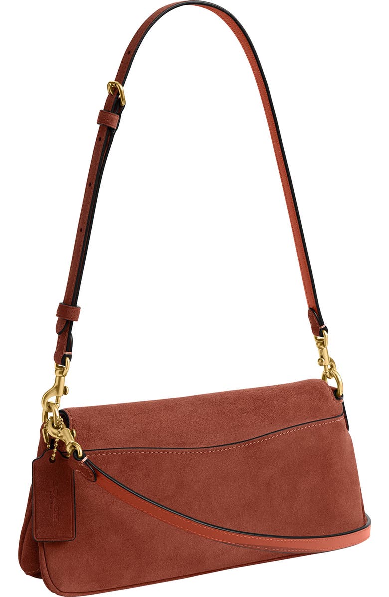 COACH Jet Suede Shoulder Bag, Alternate, color, Clay