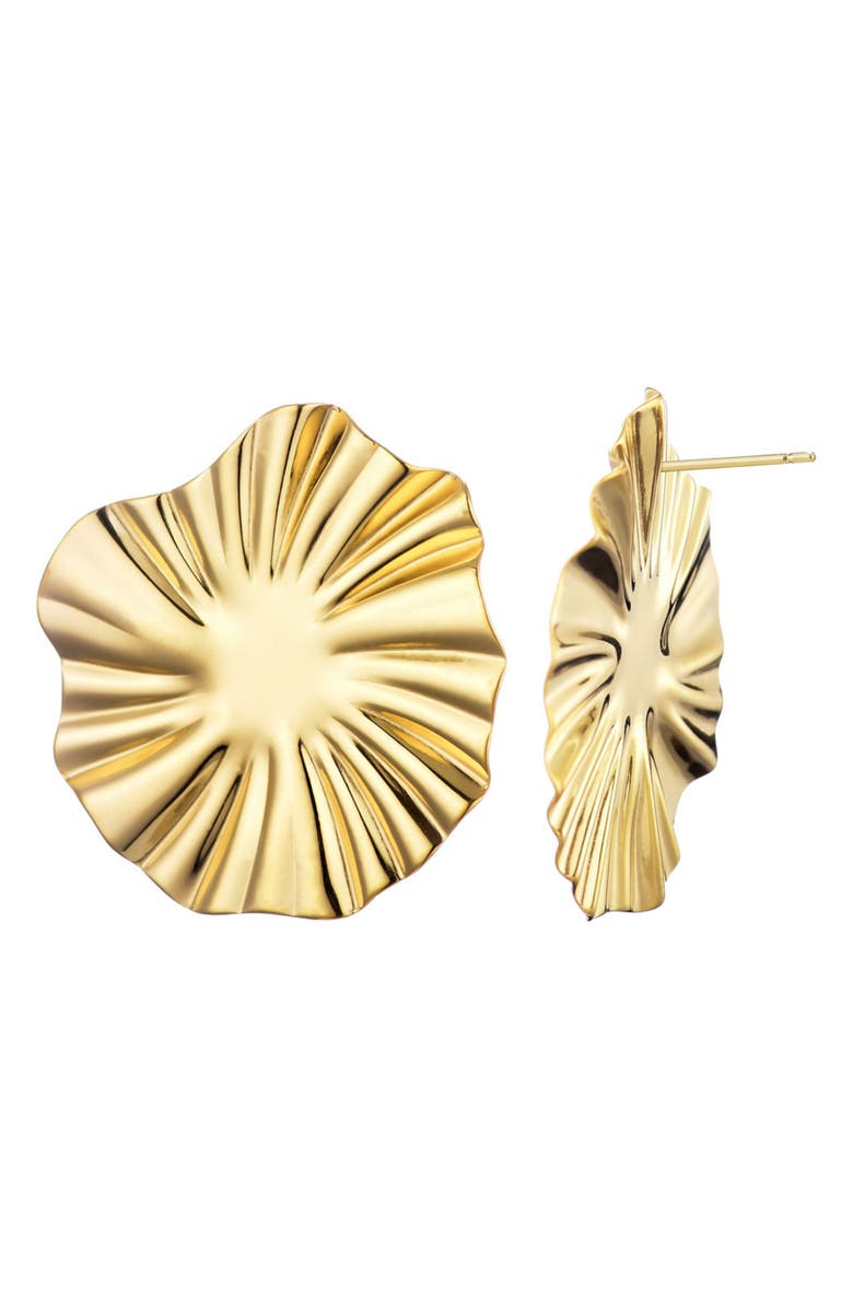 Adornia Sunray Round Earrings, Alternate, color, Gold