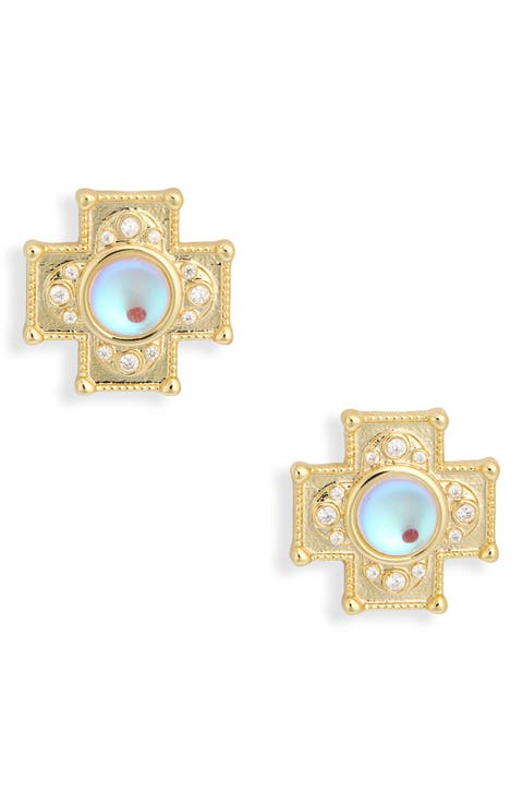 Moonstone Chamber Stud Earrings