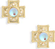 Electric Picks Moonstone Chamber Stud Earrings