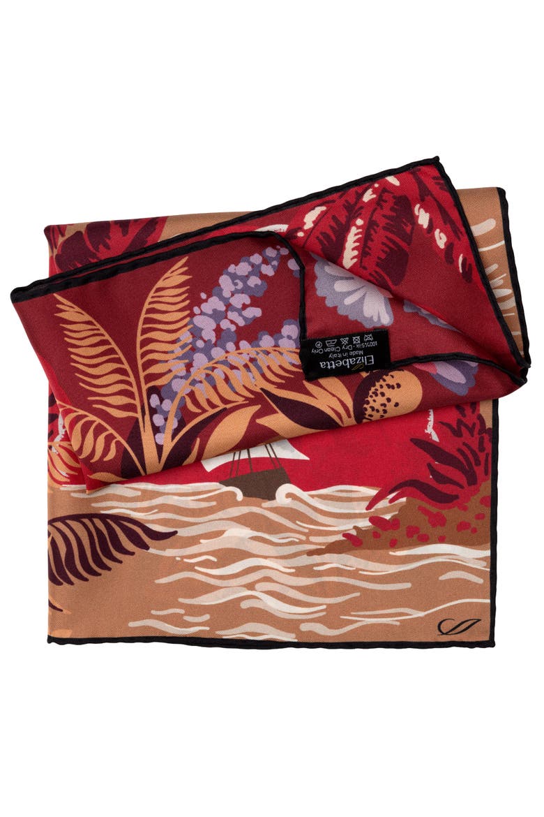 Isola - Silk Pocket Square for Men, Alternate, color, Red