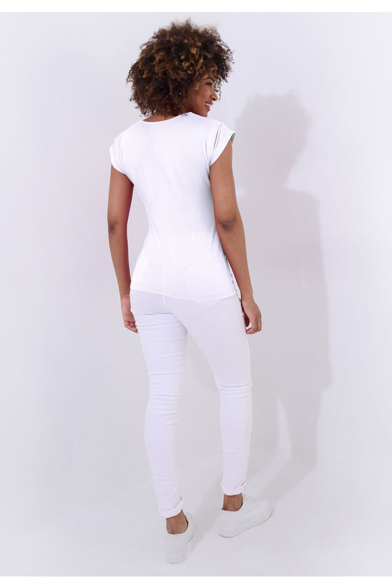 Stretch Knit Half Zip Tee, Alternate, color, WHITE