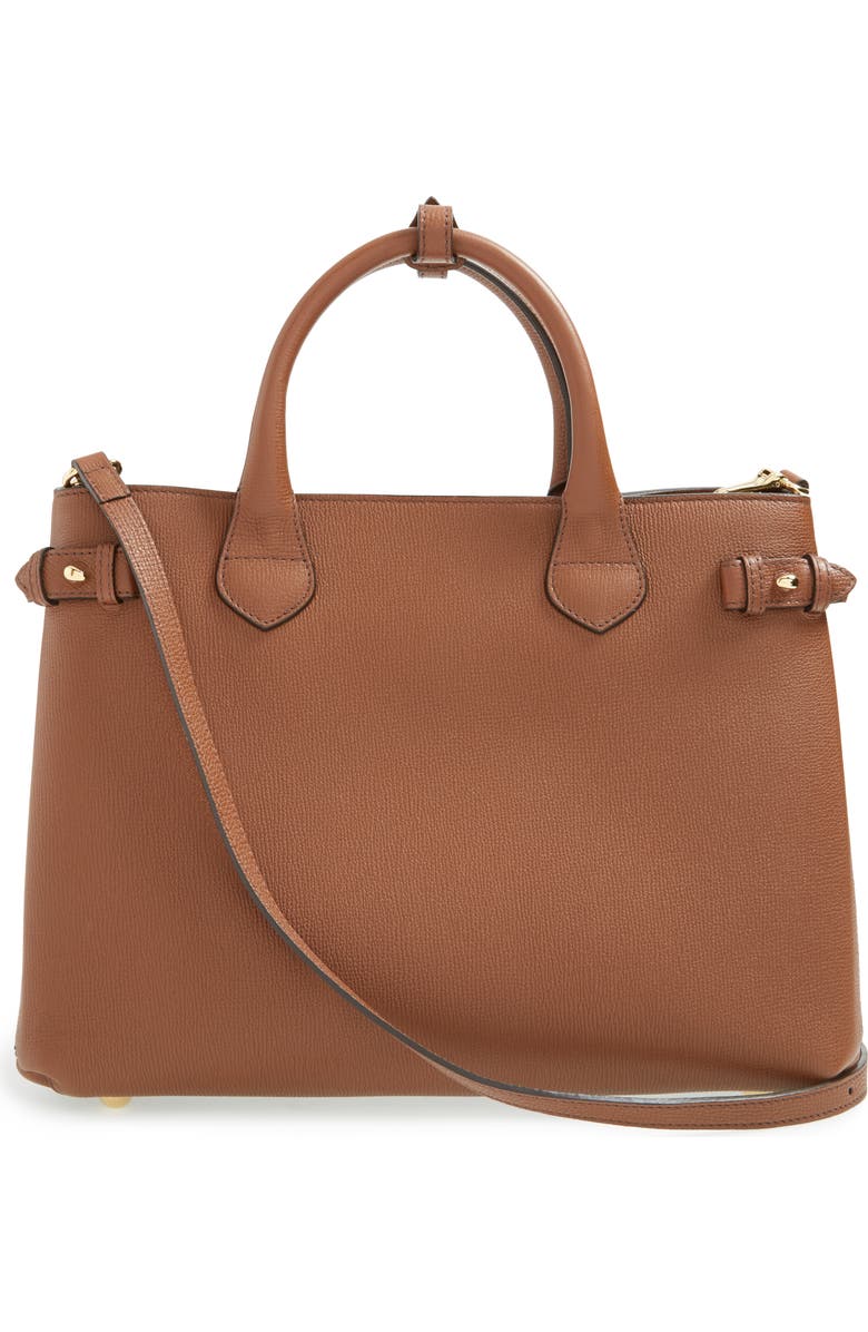 Burberry Medium Banner House Check Leather Tote, Alternate, color,