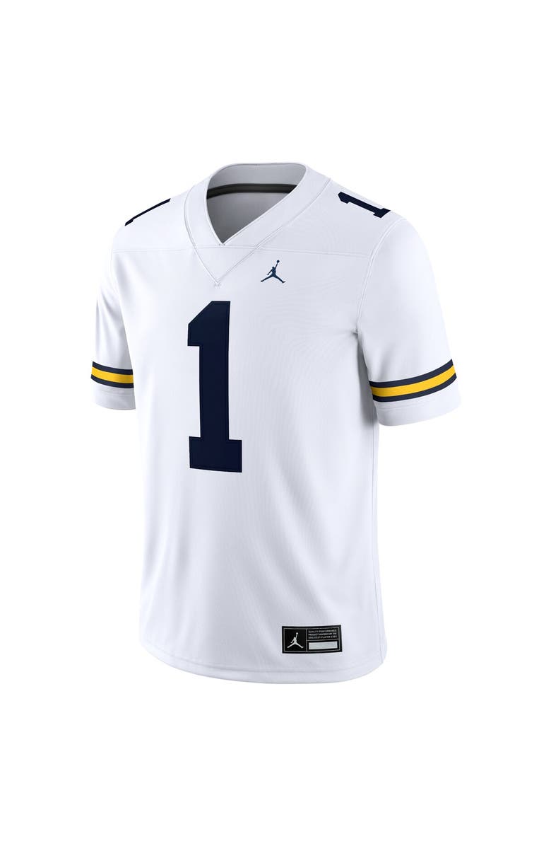 Jordan Brand Men's Jordan Brand #1 White Michigan Wolverines Game Jersey, Alternate, color, White