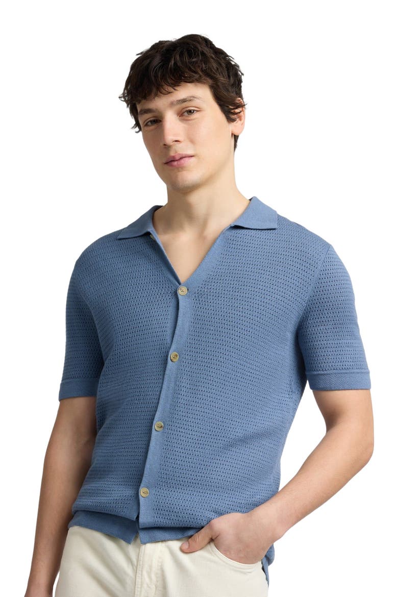 Drop Needle Button Up Shirt, Alternate, color, Mist