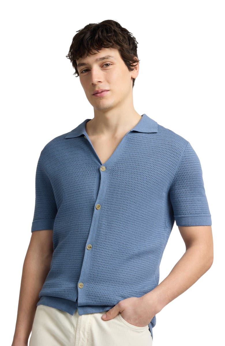 Onia Drop Needle Button Up Shirt, Alternate, color, Mist