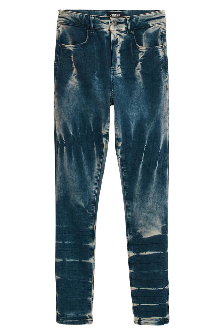 Low Rise Tie-Dye Skinny Jeans, Alternate, color, BLUE
