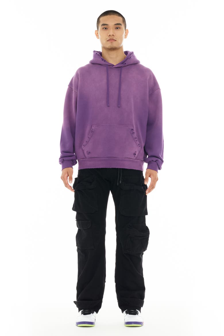 Core Distressed French Terry Pullover Hoodie, Alternate, color, DUSTY LAVENDER