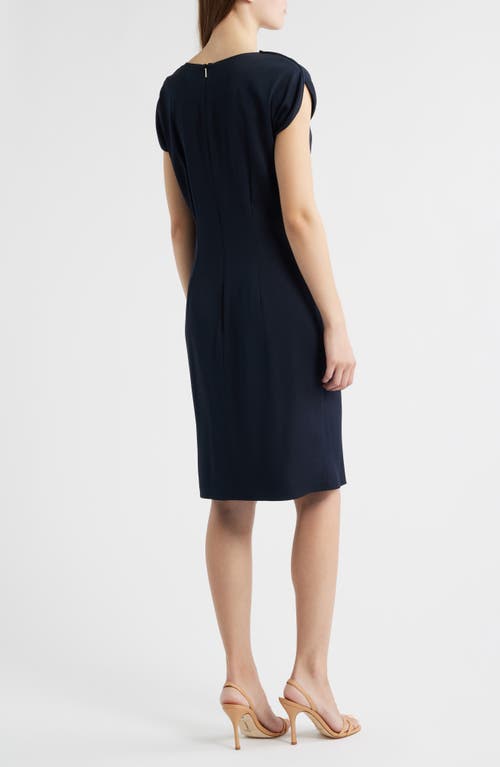 Hugo Boss Boss Devania Ruched Sheath Dress In Black