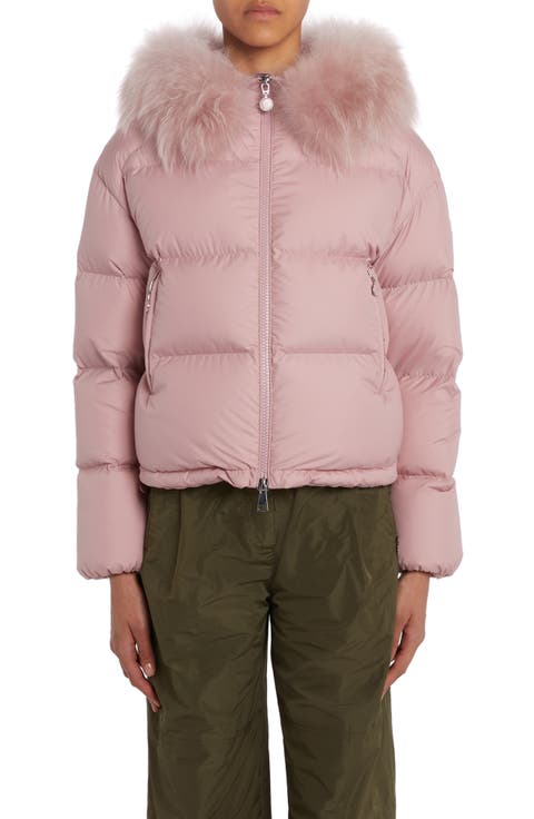 Mino Quilted Down Jacket with Removable Genuine Shearling Trim