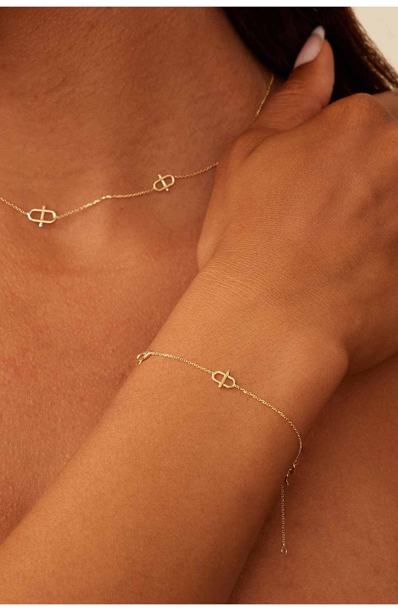 Oradina 14K Gold Harmony Station Bracelet, Alternate, color, Yellow Gold