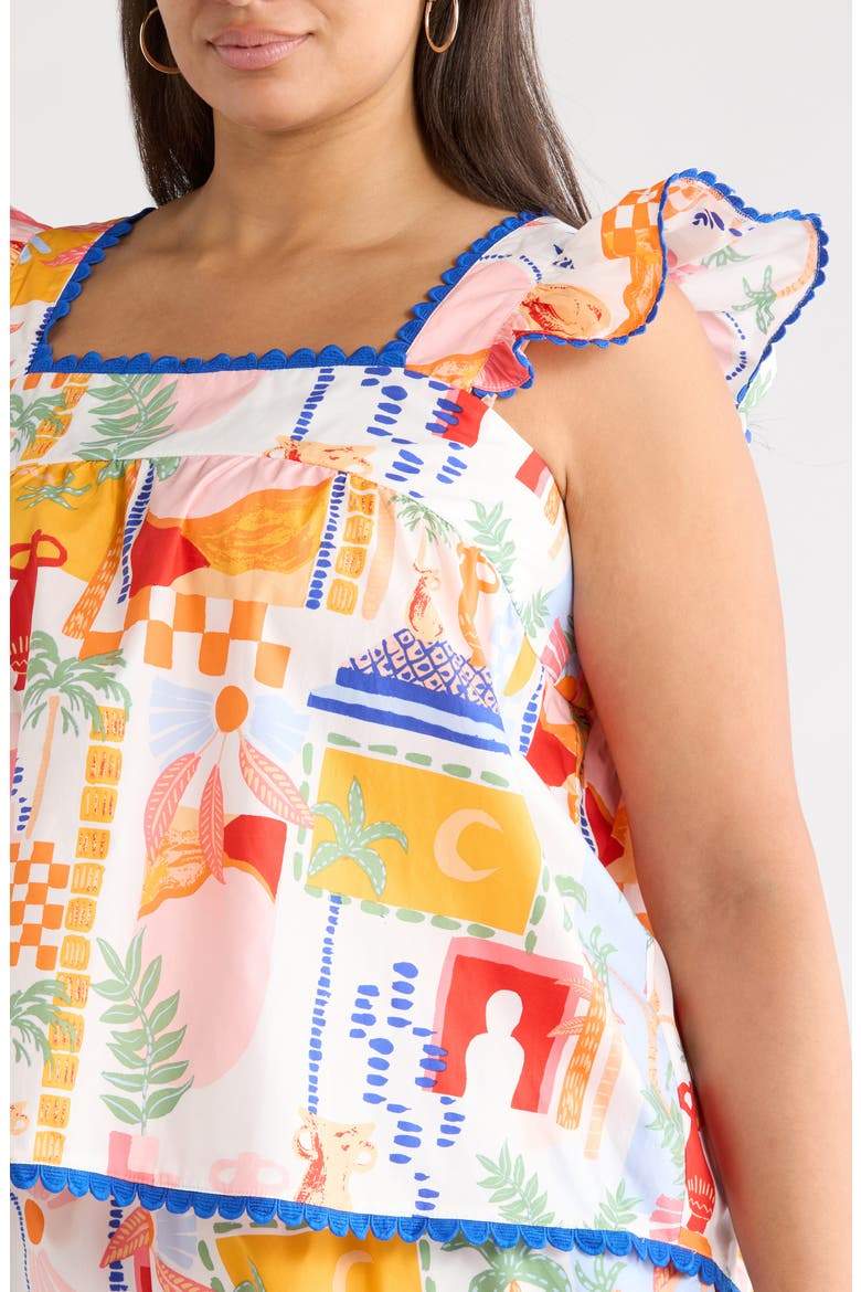 Petroliah Ruffle Top, Alternate, color, ORG-PNK-WHT