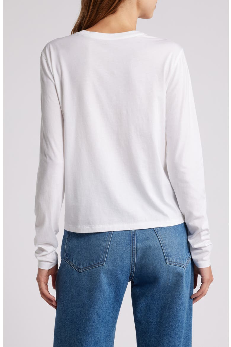 Cotton Crewneck Top, Alternate, color, WHITE