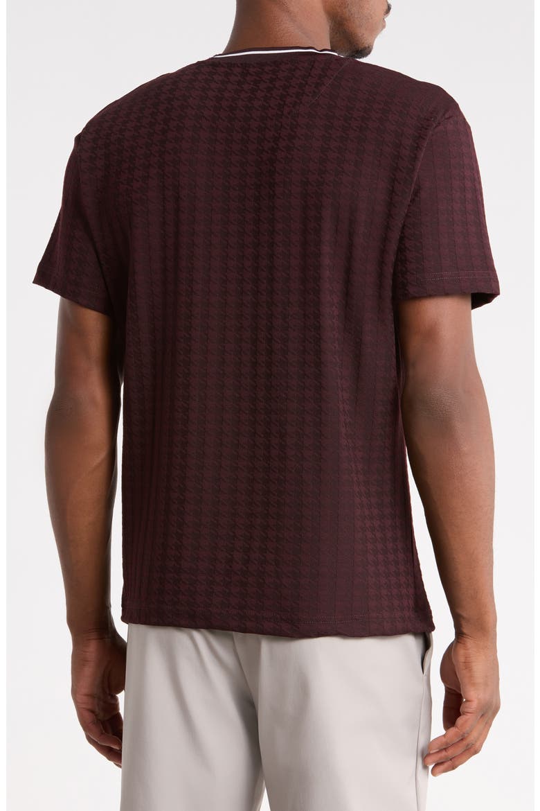 Tipped Textured Crewneck T-shirt, Alternate, color, WINE