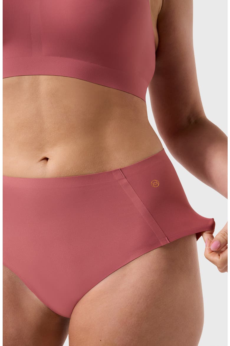 High Waisted Retro Bikini, Alternate, color, PINK CANYON