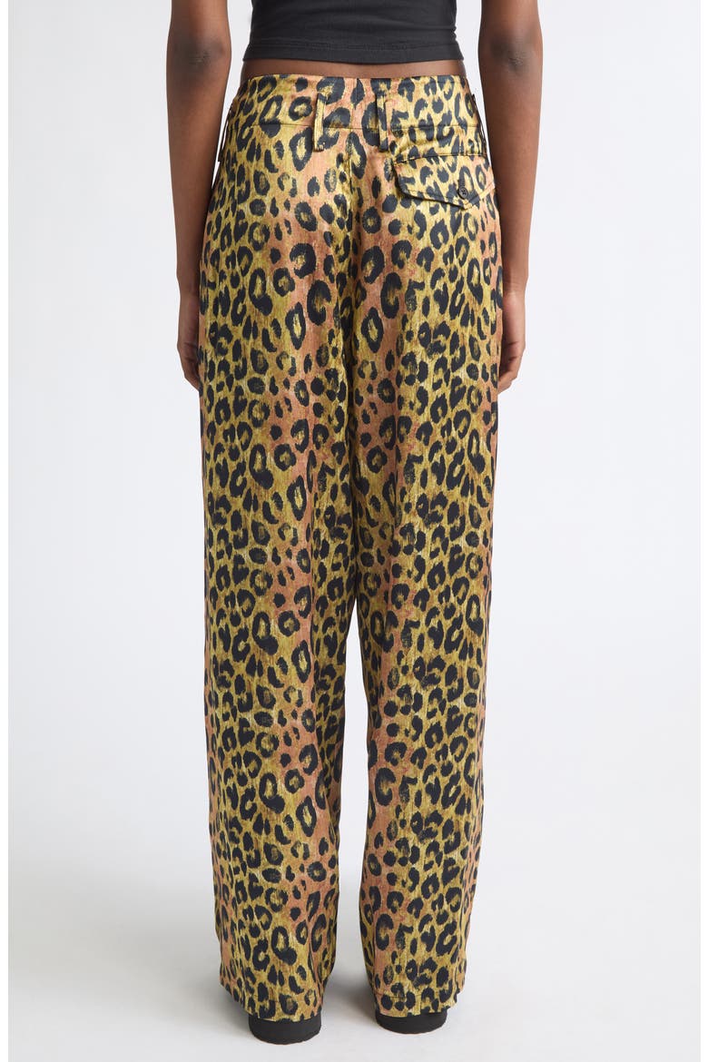Triple Pleat Wide Leg Pants, Alternate, color, LIGHT BROWN PINK LEOPARD
