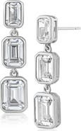 CZ by Kenneth Jay Lane Emerald Bezel Drop Earrings