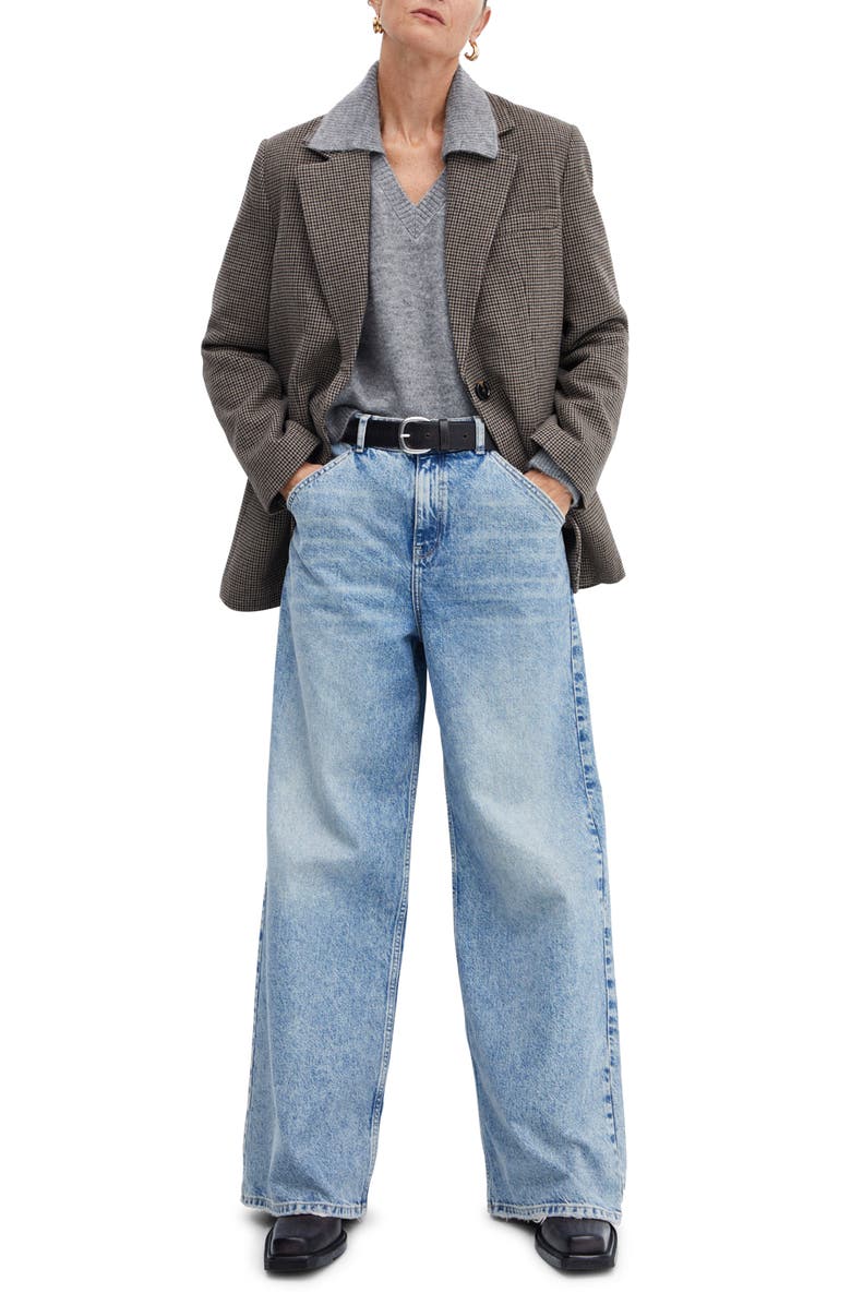 MANGO Padded Shoulder Polo Sweater, Alternate, color,