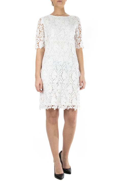 Jewel Neck Lace Dress