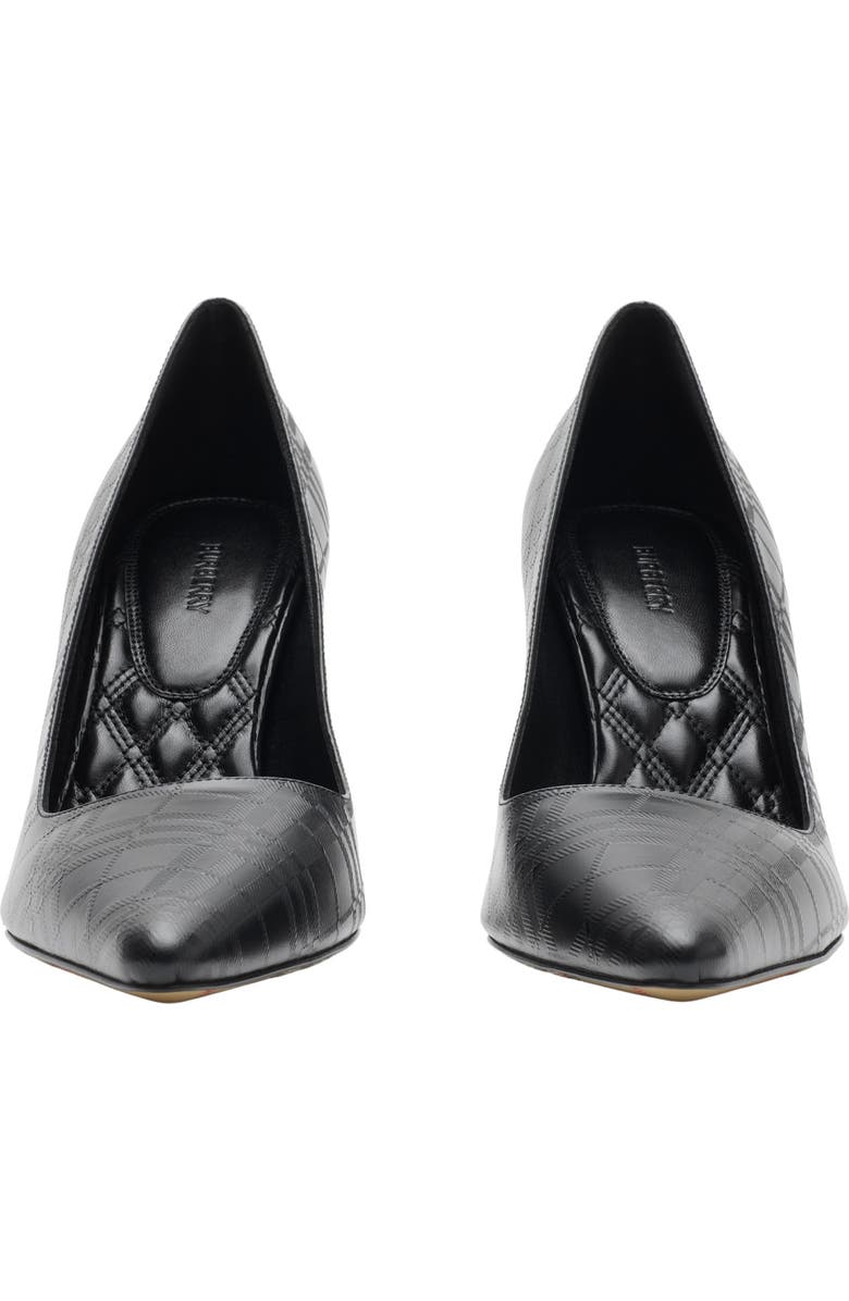 Burberry Check Leather Dame High Pumps, Alternate, color, Black