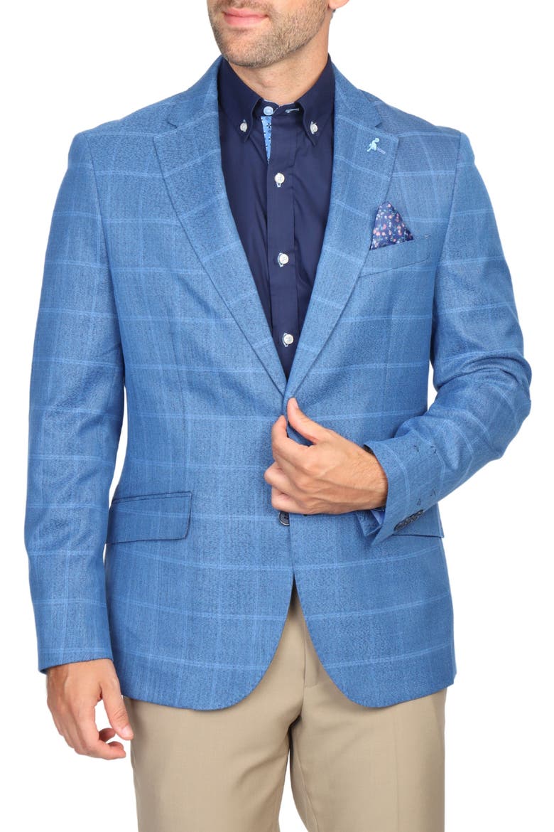 Shadow Windowpane Sport Coat, Main, color, SAPPHIRE BLUE