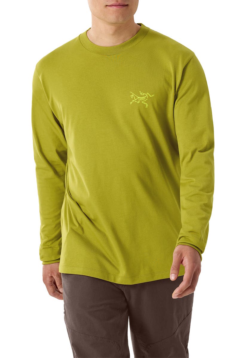 Arc'teryx Kragg Long Sleeve Cotton Graphic T-Shirt, Main, color, Olive Moss