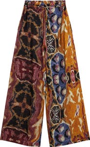Desigual Mix Print Wide Leg Pants