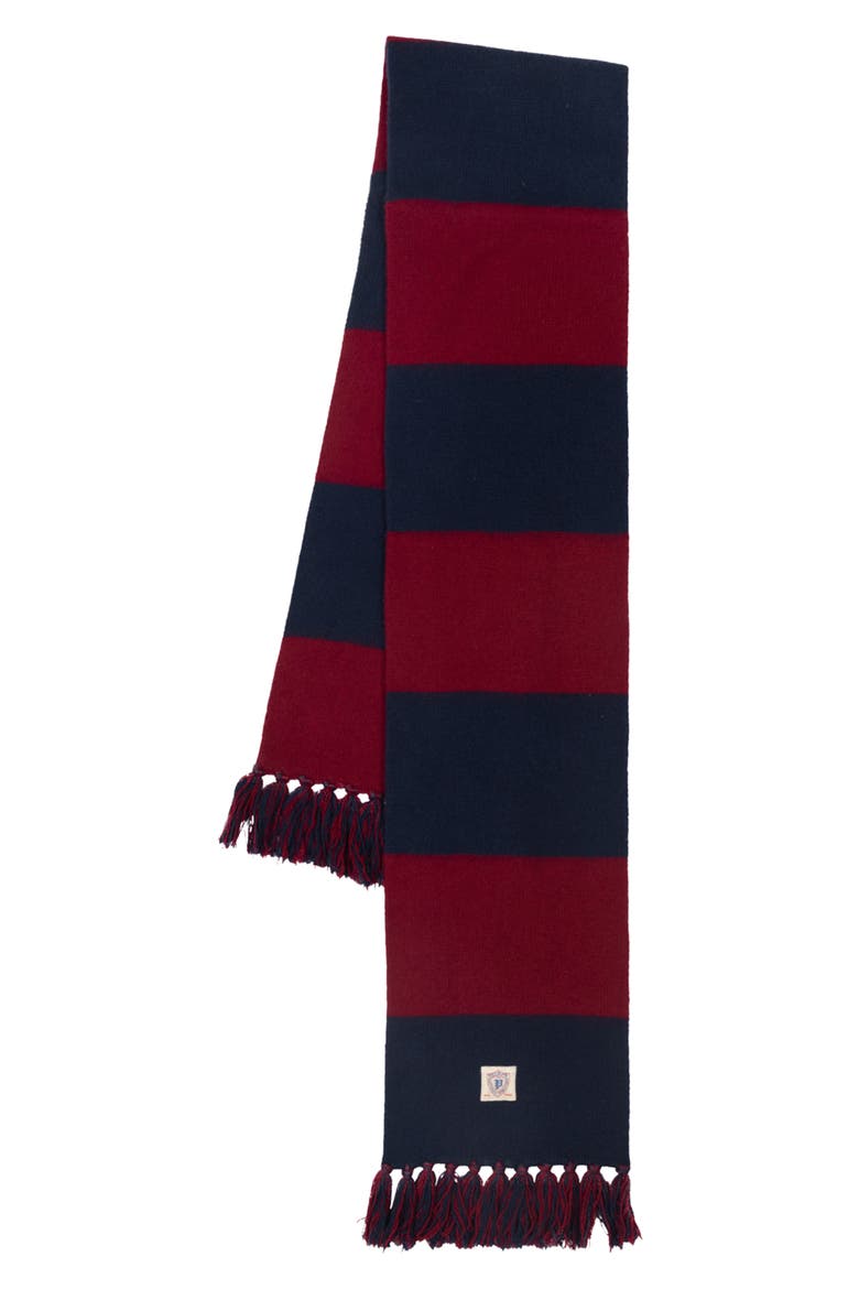 Rugby Stripe Merino Wool Blend Scarf, Alternate, color, NAVY/ RED