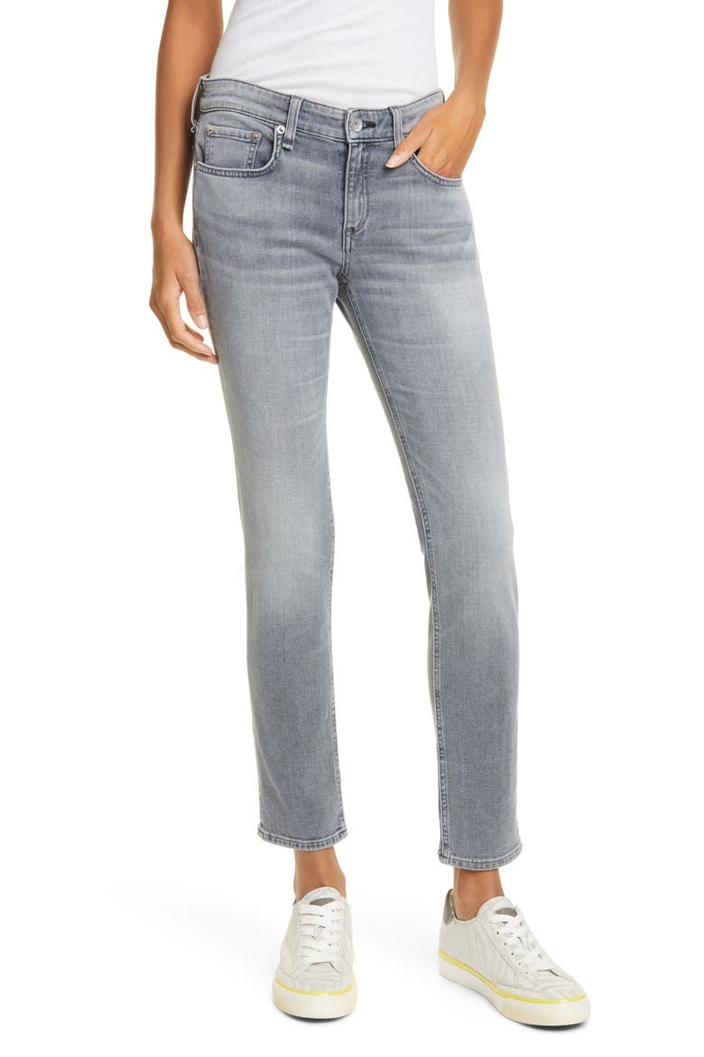Dre Slim Boyfriend Jeans, Main, color, SILVER STONE