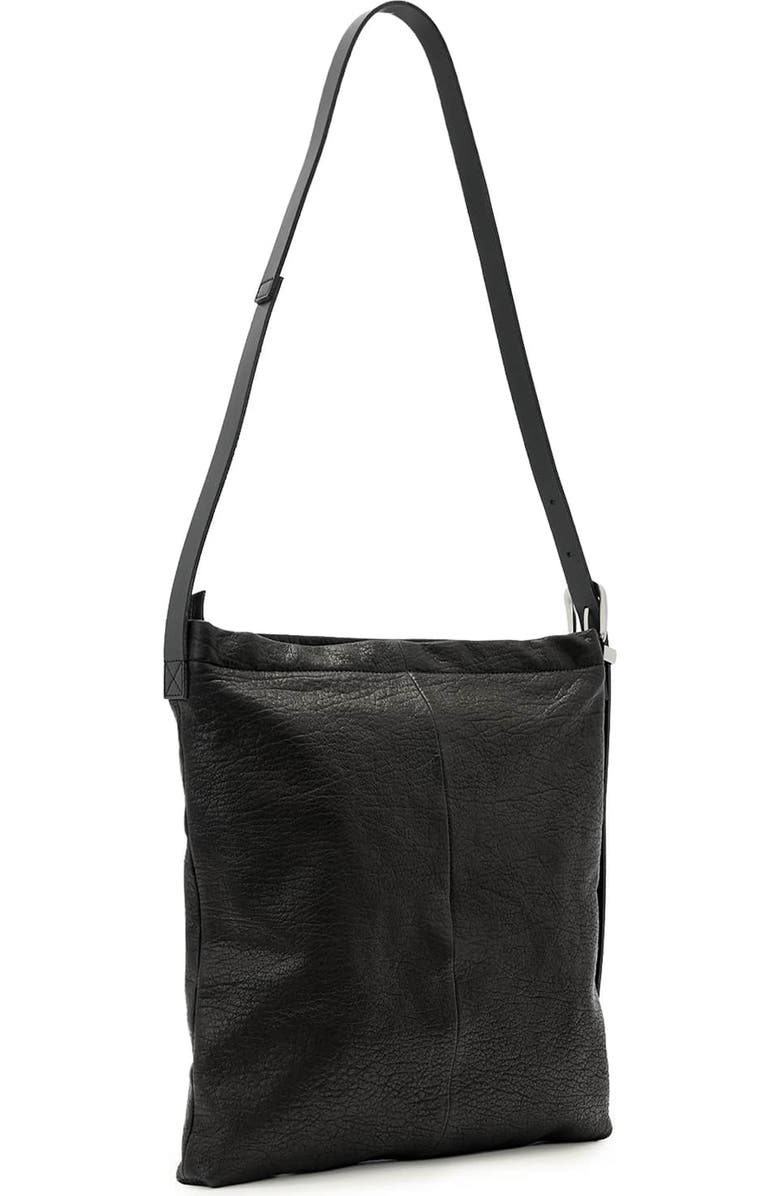 AllSaints Haven Leather Crossbody Bag, Alternate, color, Black