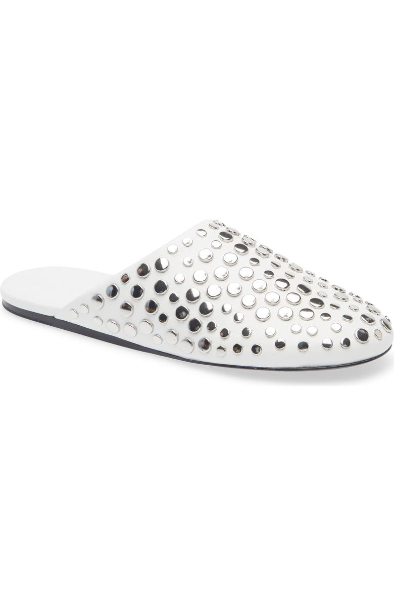 Tory Burch Stud Leather Mule, Main, color, Cloud / Silver