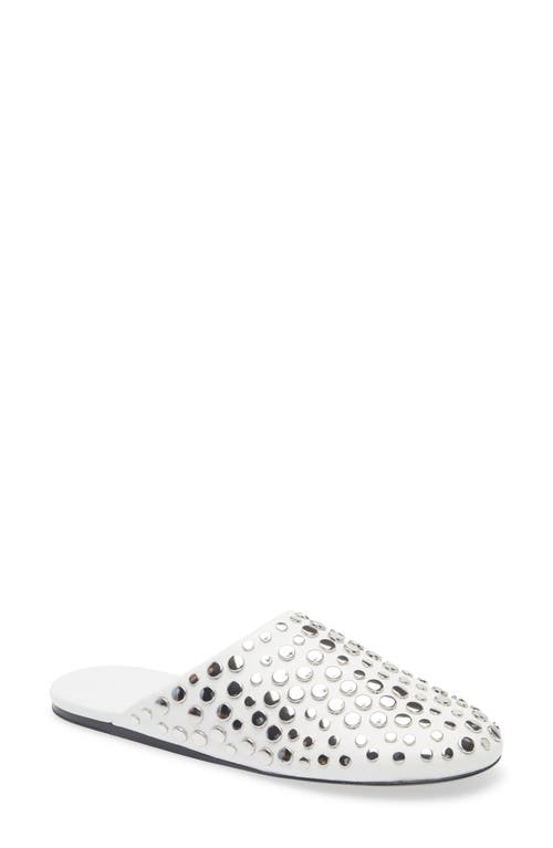 Tory Burch Stud Leather Mule In Silver