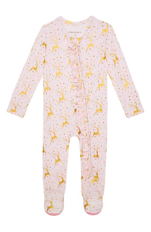 Posh Peanut Ryleigh Ruffle Footie in Pink 