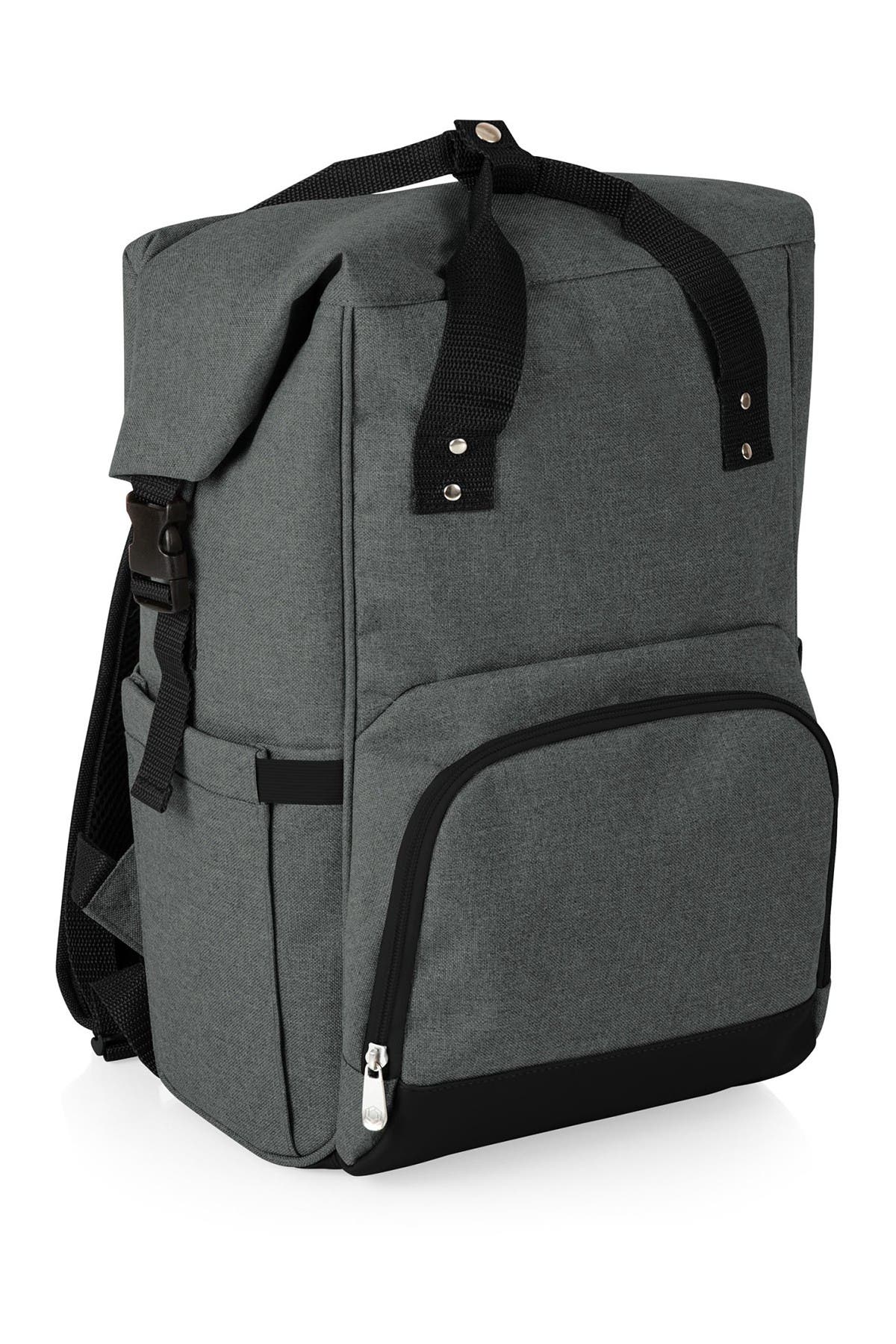 On The Go Roll-Top Cooler Backpack, Alternate, color, HEATHERED GRAY