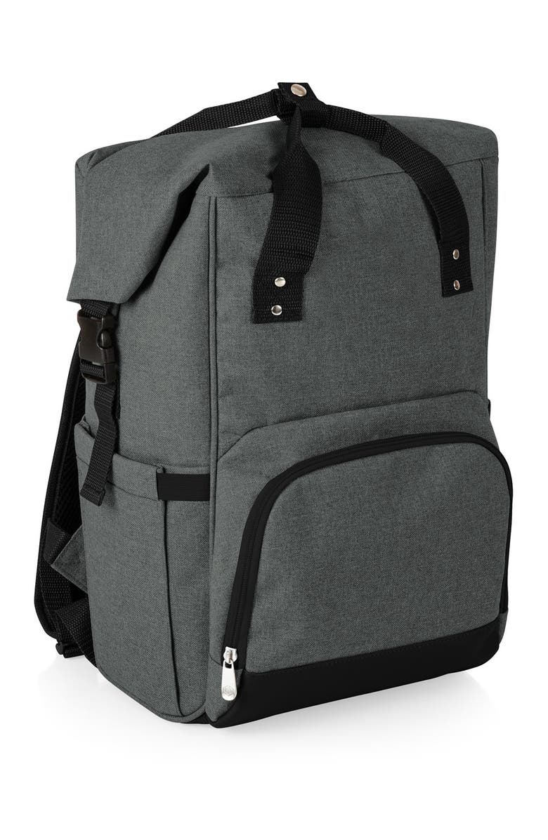 Picnic Time On The Go Roll-Top Cooler Backpack, Alternate, color, Heathered Gray