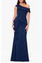 Ruffle One-Shoulder Scuba Knit Gown