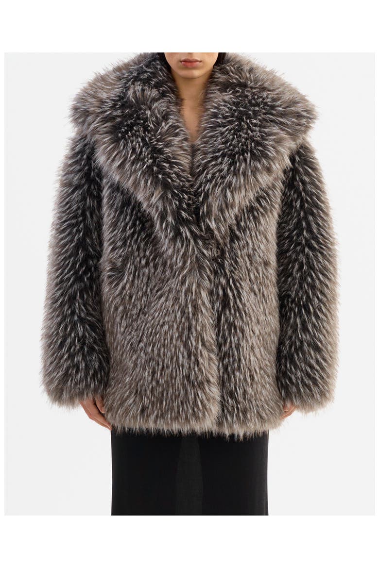 Finaya | Oversized Faux Fur Coat, Main, color, Black/Grey