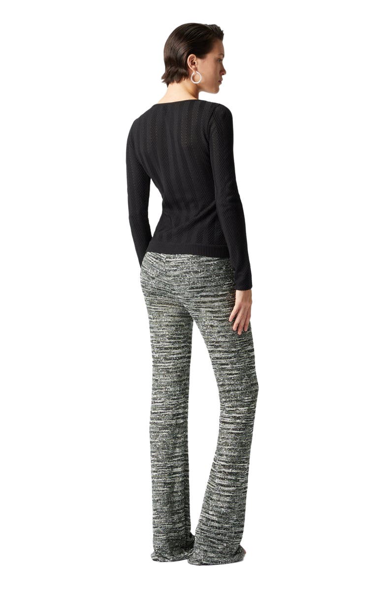Missoni Flare Trousers In Slub Knit With Sequins, Alternate, color,