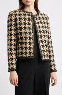 Elie Tahari The Juno Metallic Houndstooth Jacket