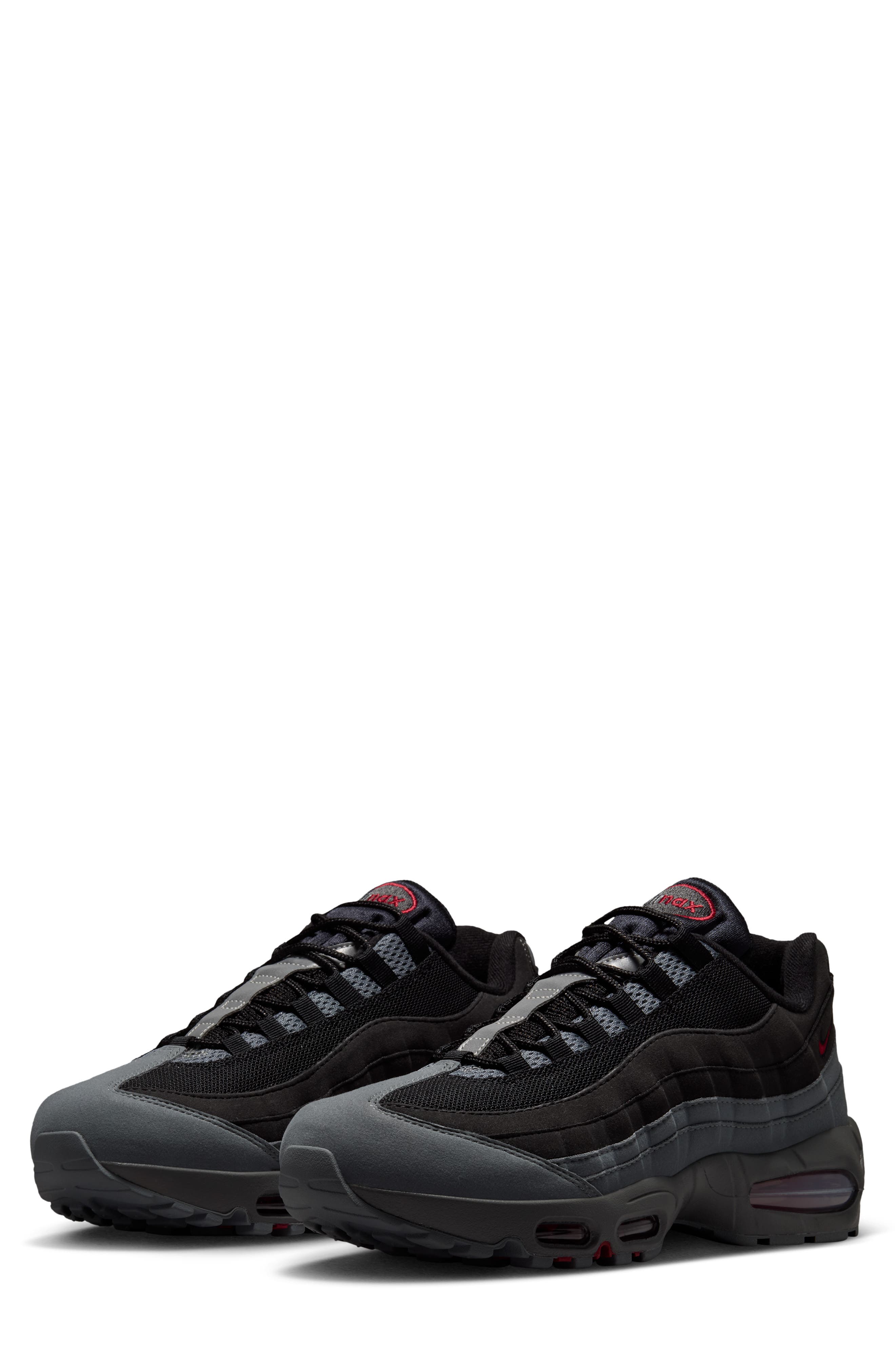 Air Max 95 Sneaker, Main, color, BLACK/ TOUGH RED